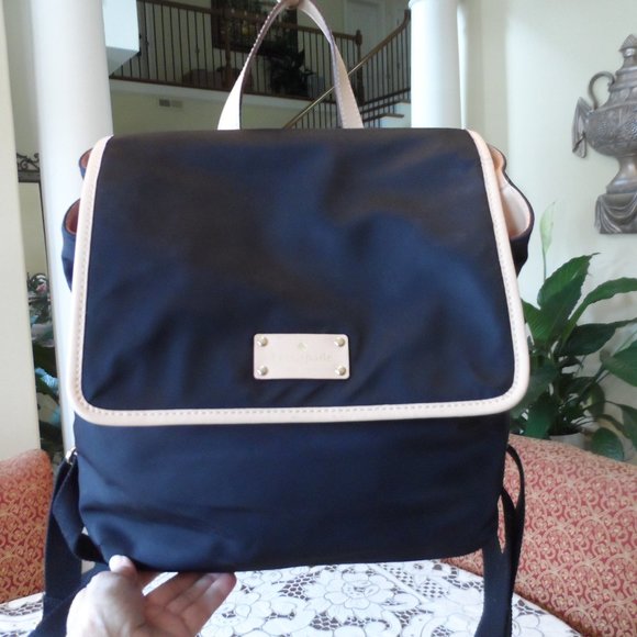 Kate Spade NY Black Nylon Backpack W/Beige Leather Trim main image 8